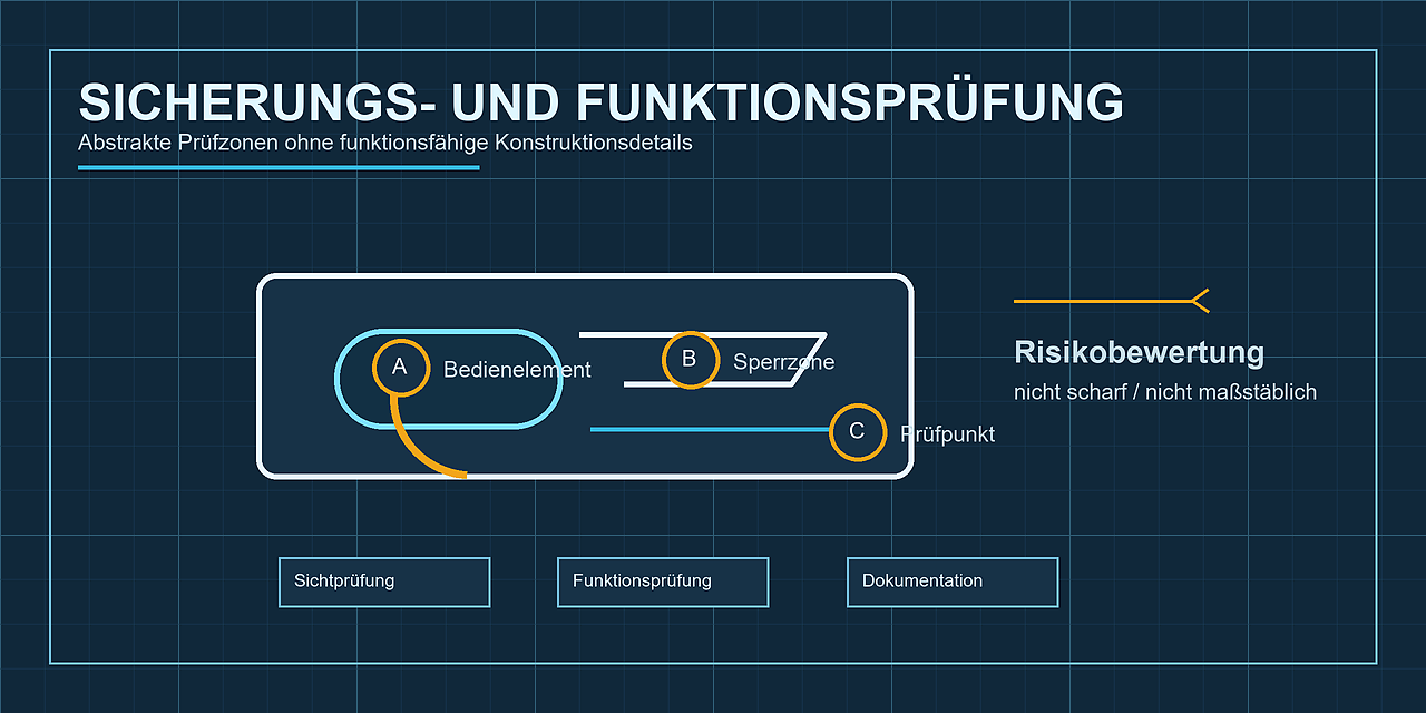 Abstrakte Darstellung von Sicherungs- und Funktionsprüfung